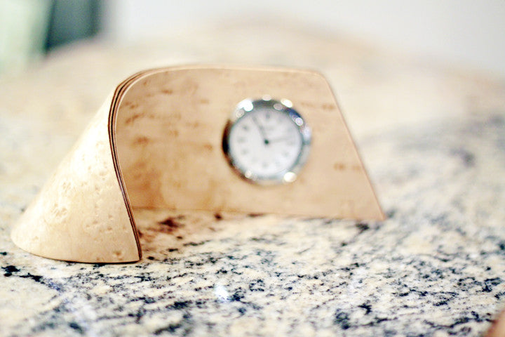 "Ribbon" Wood Mantle Clock